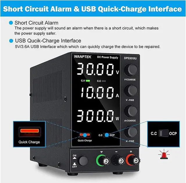 Alt view image 3 of 7 - Adjustable Power Supply Adjust DC Power Supply Adjustable Lab Bench Power Source 30V 10A 60V 5A AC Switching Stabilized Bench Source DPS3010U (Color : DPS3010U 30V 10A)