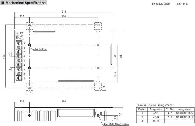Alt view image 2 of 5 - Switching Power Supply RSP-200-2.5V 3.3V 4V 5V 7.5V 12V 13.5V 15V 24V 27V 36V 48V(13.5V)