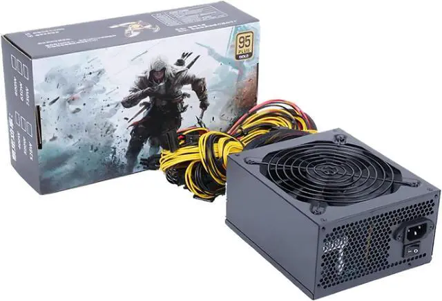 Alt view image 7 of 7 - 180V-260V ATX Power Supply ETH Bitcoin Miner Power Supply Mining 2000W 2400W 2600W Support 8 Display Cards GPU BTC Mining Power(2600W 110 to 220V)