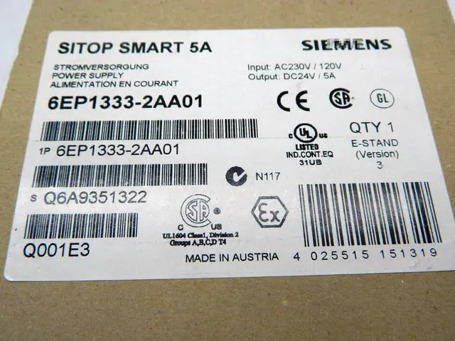 Alt view image 2 of 2 - 6EP1333-2AA01 Smart 120 W Stabilized Power Supply 6EP1 333-2AA01 Power Supply Module