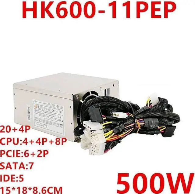 Alt view image 6 of 6 - PSU for ATX EPS12V Rated 500W OPP 600W Switching Power Supply HK600-11PEP
