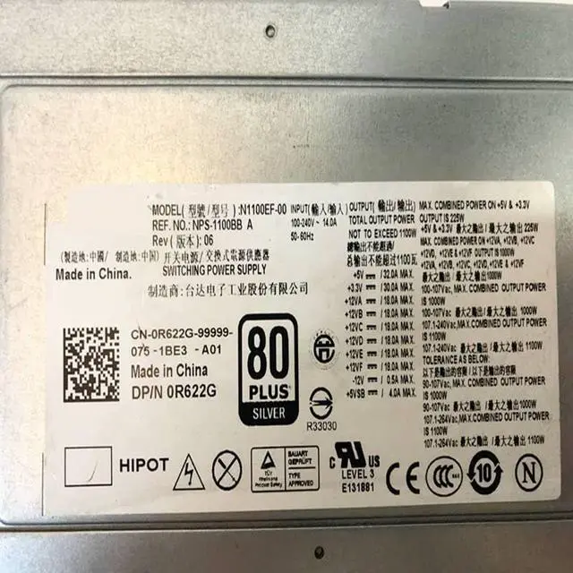 Alt view image 4 of 6 - PSU for Precision T7400 T7500 1100W Switching Power Supply H1100EF-00 N1100EF-00 G821T NPS-1100BB A