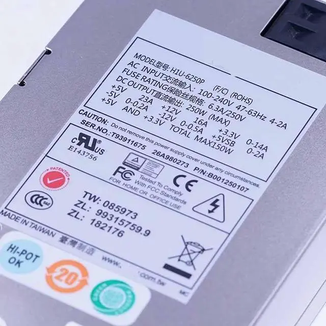 Alt view image 4 of 5 - PSU for 1U 250W Switching Power Supply H1U-6250P H1U-6150P H1U-6200P