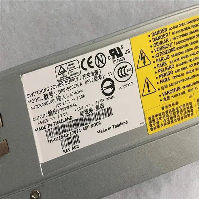 Alt view image 4 of 5 - PSU for 2650 502W Power Supply DPS-500CB A J1540 0H694 DPS-500CB-1 A