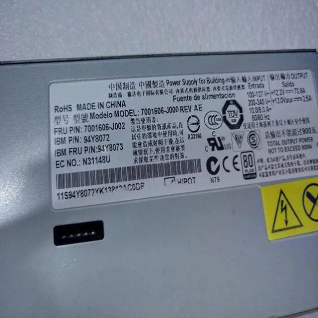 Alt view image 3 of 4 - PSU for 3550M4 3650M4 M5 X3850X6 3950 900W Power Supply DPS-900CB A 43X3315 94Y8087 94Y8067 94Y8118 7001606-J00