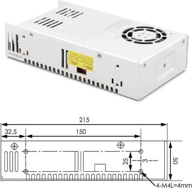 Alt view image 3 of 6 - 110V 220V 50/60 Hz 350W DC Power Supply 5V 9V 12V 15V 18V 24V 27V 36V 48V 60V 70V 110V Switching Power supply(48V)