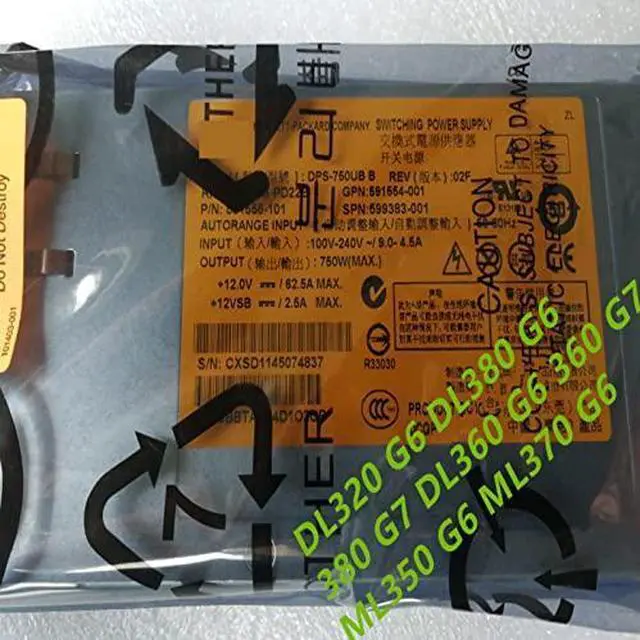 Alt view image 4 of 5 - PSU for 350 360 380 G6 G7 750W Power Supply DPS-750UB B HSTNS-PL22B HSTNS-PL22B 593831-B21 599383-001 591556-101