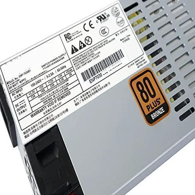 Alt view image 5 of 6 - PSU for Enhance 80plus Bronze Flex NAS Small 1U 300W Power Supply ENP-7030B