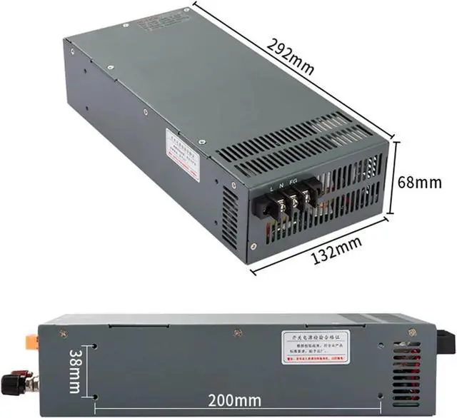 Alt view image 2 of 5 - 2000W 1500W 1000W Adjustable Switching Power Supply DC 12V 15V 24V 36V 48V 60V 72V 80V 90V 220V LED Power Supply (Color : Without, Size : 110VAC_0-100V_2000W)