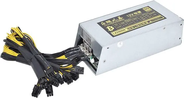 Main image of 2000W ETH Mining Rig Power Supply 2U Single Channel Miner GPU PSU 10x6Pin Efficiency Device for BTC Antminer Bitcoin S7 S9