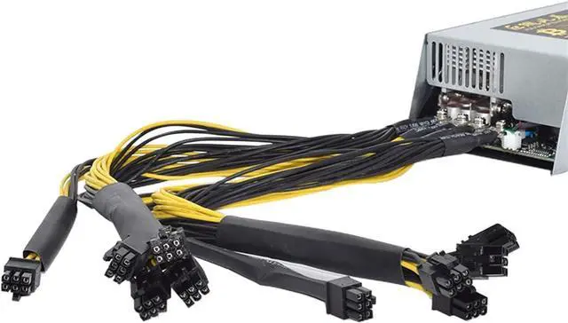 Alt view image 6 of 6 - 2000W ETH Mining Rig Power Supply 2U Single Channel Miner GPU PSU 10x6Pin Efficiency Device for BTC Antminer Bitcoin S7 S9