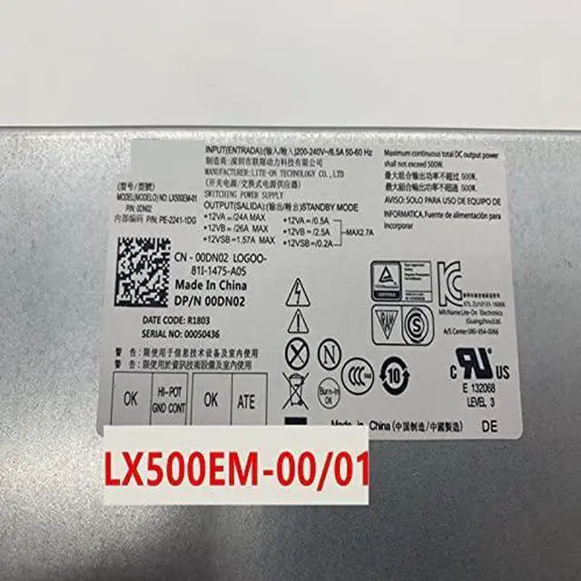 Alt view image 4 of 6 - PSU for 3620 3670 3967 3980 3020 7020 9020 8Pin 500W Power Supply LX500EM-01 H500EGM-00 HU365EM-00 L290AM-00