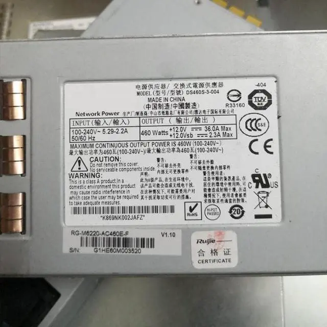 Alt view image 3 of 5 - Server Power Supply for DS460S-3-004 RG-M6220-AC460E-F Fully Tested