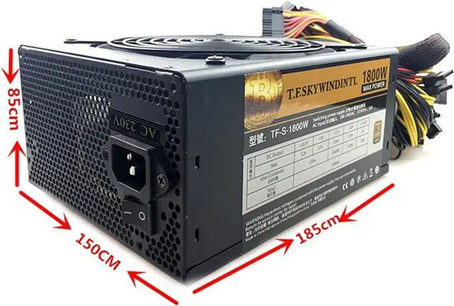 Alt view image 5 of 6 - 1800 PC Desktop Power Supply PSU Gold Power 1800W BTC Power Supply for R9 380 RX 470 RX480 6 GPU Cards Mining rig ATX Ethereum