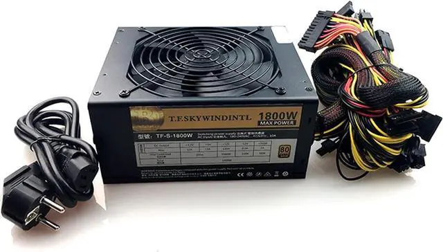Alt view image 2 of 6 - 1800 PC Desktop Power Supply PSU Gold Power 1800W BTC Power Supply for R9 380 RX 470 RX480 6 GPU Cards Mining rig ATX Ethereum