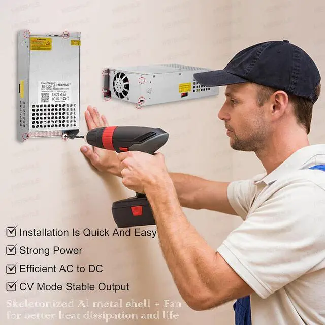MEISHILE スイッチング電源　12V 100A 1200W AC-DC Amazon.com: 12V 100A 1200W DC Switching Power supply Adapter