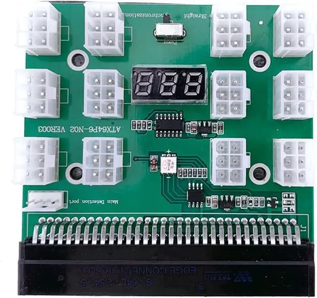 Alt view image 5 of 7 - 1 Kit DPS-1200FB A 1200W PSU Power Supply+ Breakout Board + 12pcs 6pin-to-8pin Cables Mining BTC ETH Switching