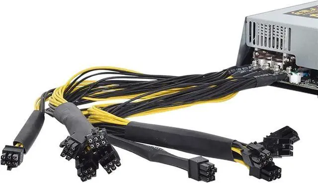 Alt view image 4 of 6 - 2000W 12V 166A ETH Mining Machine Power Supply 220-240V Input 10x6Pin 80% Efficiency Multi-GPU for BTC Antminer Bitcoin S7 S9