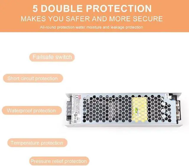 Alt view image 4 of 6 - UHP-350R-55 55V 6.3A 350W Slim Fanless Power Supply 94% Efficiency Quiet Easy Install DC OK Signal Active PFC Redundant Function Wide Input 90-264VAC for LED Office Automation