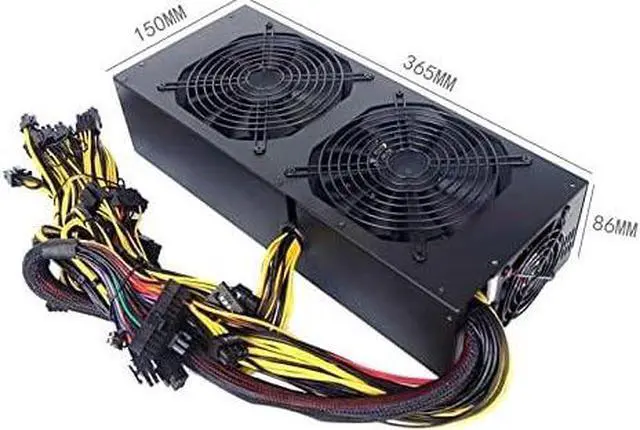 Alt view image 3 of 4 - 12 Card Miner Mining rig 180-240V pico PSU BTC ETC Power Mining 3600W ATX PSU Bitcoin Miners PC Power Supply
