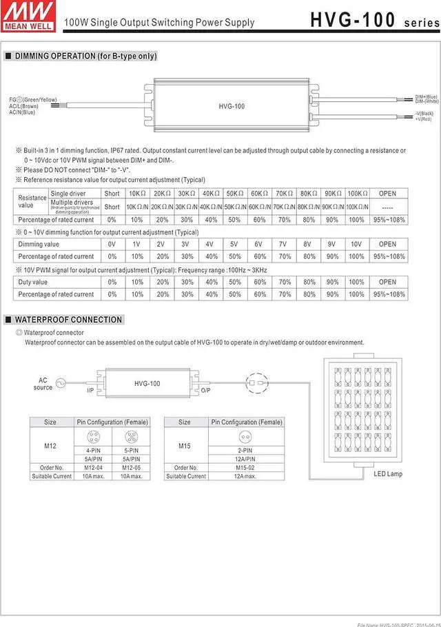 Alt view image 6 of 7 - MW Mean Well HVG-100-48A 48V 2A 100W Single Output LED Switching Power Supply