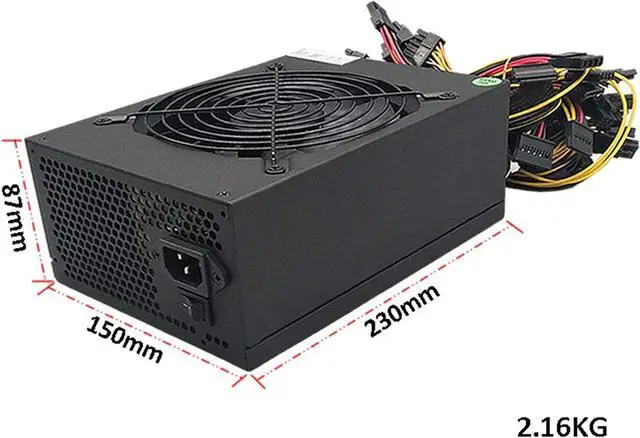Alt view image 5 of 7 - Multichannel Graphics Card Power Supply 1800W, Modular Mining Power Supply PSU for 8 GPU ETH Rig Ethereum Mining Machine 170240V