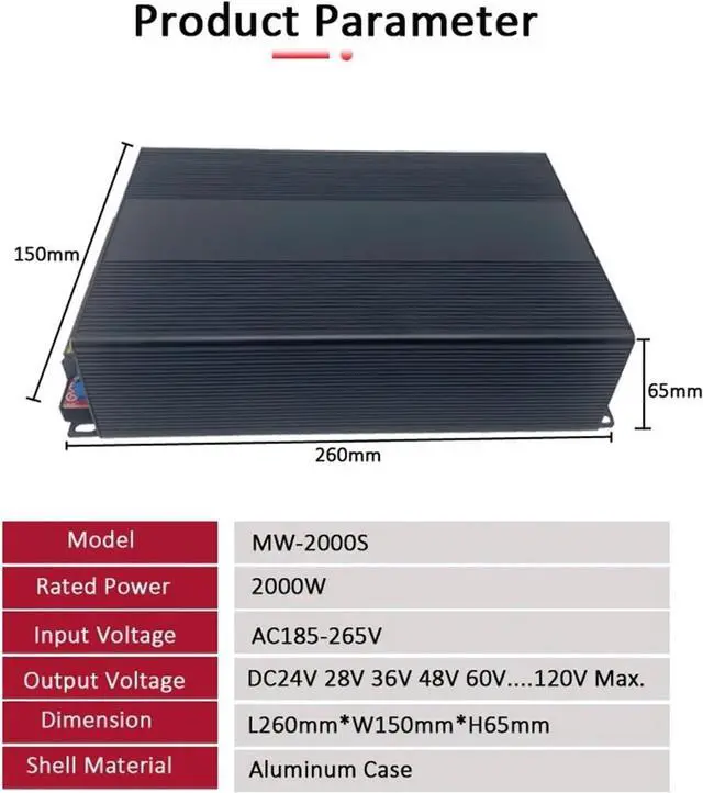 Alt view image 6 of 6 - 2000W Adjustable Switching Power Supply 0V to 28V Adjustable AC to DC High Power SMPS for DC Communication Power Supply