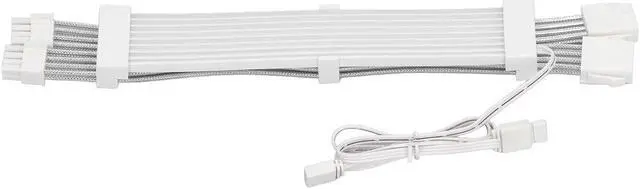 Main image of RGB PSU Cables Extensions 2x8Pin ARGB Motherboard Power Supply 5V 3Pin Synchronized Double LED ARGB PSU Graphics Card Power White