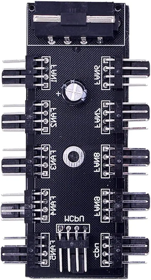 Alt view image 2 of 6 - 10pcs Cooling Fan Hub Splitter Cable PWM 12V 4Pin Power Supply Adapter PC 1 to 10 4Pin Cooler for PC Mining