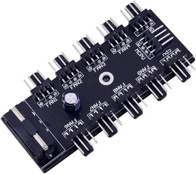 Alt view image 6 of 6 - 10pcs Cooling Fan Hub Splitter Cable PWM 12V 4Pin Power Supply Adapter PC 1 to 10 4Pin Cooler for PC Mining