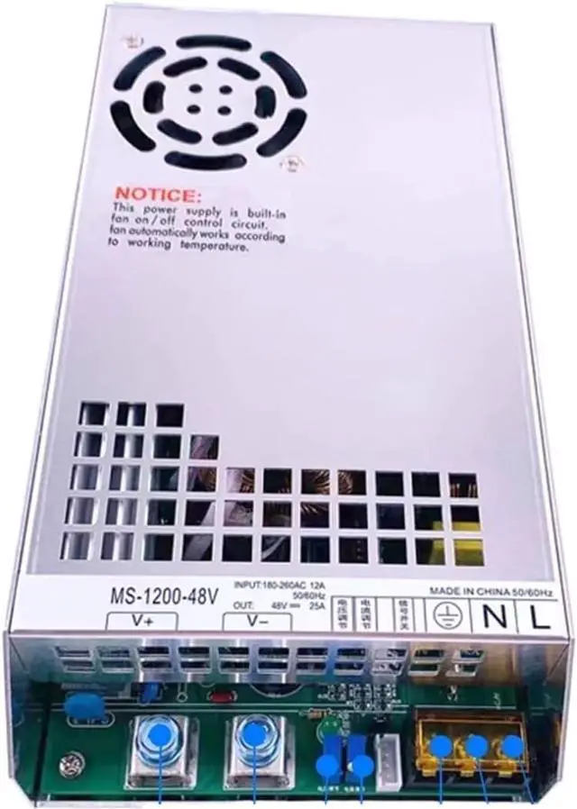 Main image of Mini 1200W Switching Power Supply 110/220VAC to DC 12V 24V 36V 48V 80V 110V 220V Output Voltage and Current Adjustable PSU CC CV(110V,60V 20A)