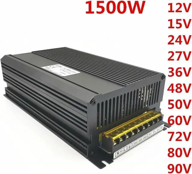 Alt view image 2 of 6 - 1500W Switching Power Supply AC-DC SMPS Output 12V 15V 24V 36V 48V 50V 60V 72V 80V 90v DC Power Supply(110V,12V 125A)