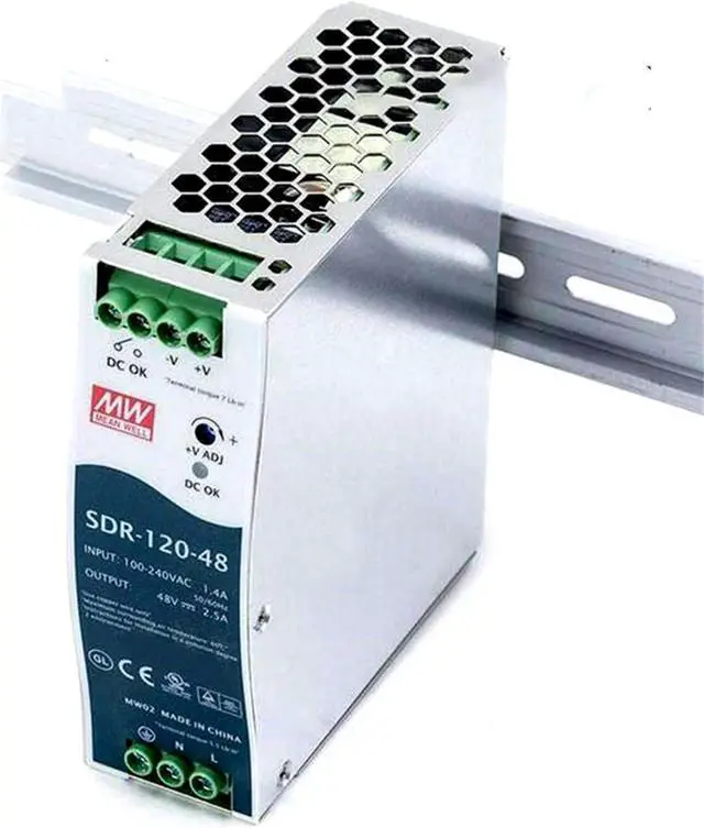 Alt view image 3 of 7 - SDR-120-48 48V 2.5A 120W DIN Rail Power Supply - High Reliability - Active PFC - Quiet Operation - UL508 Listed - Server, Network, Telecom Equipment