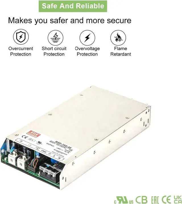 Alt view image 5 of 7 - RSP-750-48 753.6W 48V 15.7A Single Output Power Supply - High Efficiency, Forced-Air Cooling, Remote Control - for Telecom Equipment, Network Infrastructure