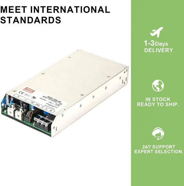 Alt view image 6 of 7 - RSP-750-48 753.6W 48V 15.7A Single Output Power Supply - High Efficiency, Forced-Air Cooling, Remote Control - for Telecom Equipment, Network Infrastructure