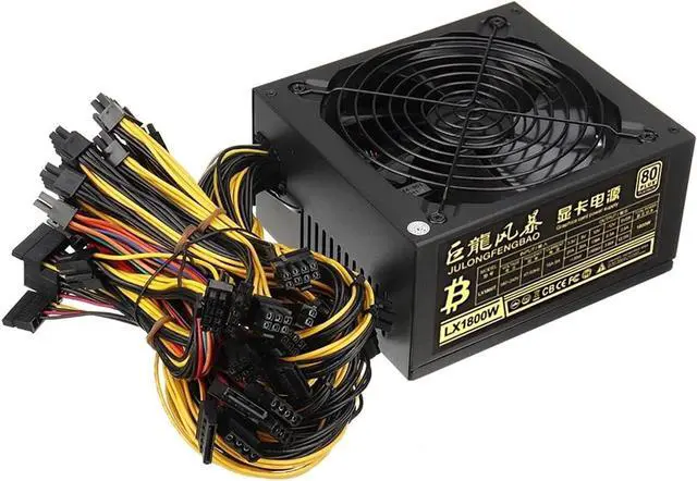 Alt view image 4 of 7 - 1800W Miner Graphics Card Power Supply for Mining 180~240V 80Plus Platinum Certified ATX PSU
