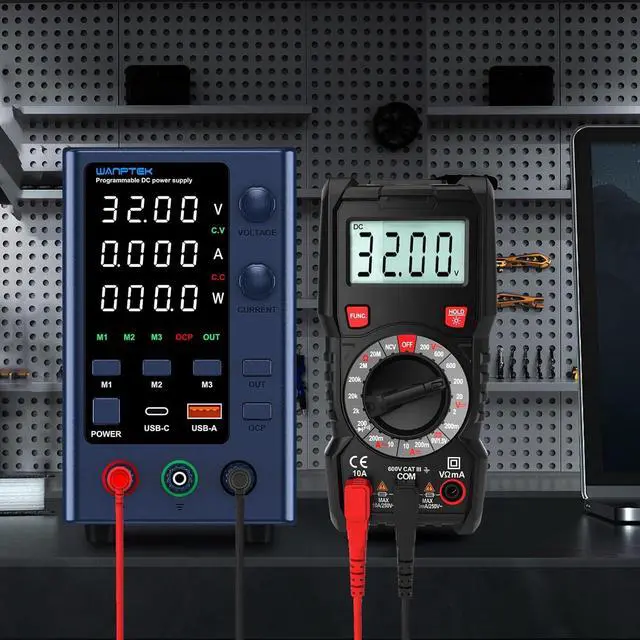 Alt view image 6 of 7 - DC Power Supply Variable 0-32V 0-10A Bench Power Supply with Memory Storage/USB-A&Type-C Fast Charge, Adjustable Power Supply with 4-Digit LED Display/OCP&Output Function