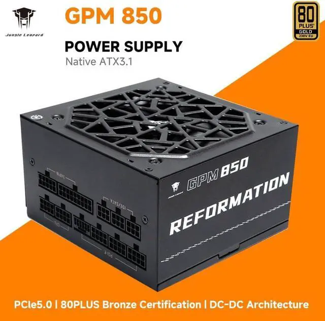 Alt view image 2 of 7 - GPM850 Fully Modular Low-Noise Power Supply - ATX 3.1 & PCIe 5.0 Compliant - 105°C-Rated Capacitors - 80 Plus Gold Efficiency PFC+DC to DC