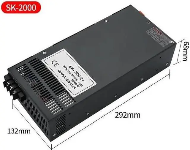 Alt view image 5 of 7 - 2000W Switching Power Supply 0-12V 24V 36V 48V 60V 80V 110V 220V AC/DC SK2000 Adjustable Voltage Current High Power SMPS(110V,0-12V 166.6A)