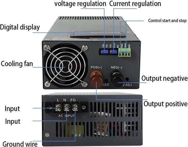 Alt view image 4 of 4 - 1500W Switching Power Supply 110V/220V AC-DC 0-12V 24V 36V 48V 60V 72V 80V 110V 150V 220V Adjustable Digital Display SMPS(220VAC,0-150V)