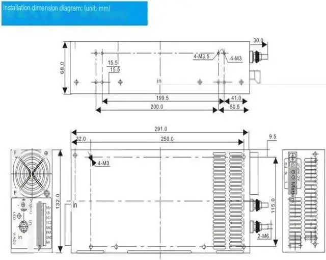 Alt view image 3 of 5 - 110V Switching Power Supply 1000W 1500W 2000W ac-dc Switching Power Supply Voltage and Current Adjustable 12V 24V 36V 48V 70V 350V with Display(0-13.8V,1500W)
