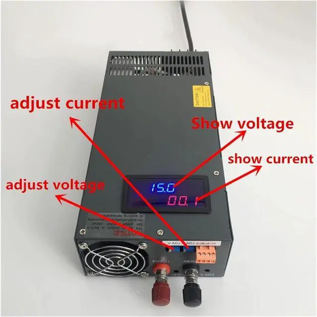 Alt view image 4 of 5 - 110V Switching Power Supply 1000W 1500W 2000W ac-dc Switching Power Supply Voltage and Current Adjustable 12V 24V 36V 48V 70V 350V with Display(0-13.8V,1500W)