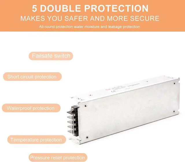 Alt view image 4 of 6 - UHP-750-12 Industrial Power Supply, 12V 60A 720W, Slim Fanless Design, 93.5% Efficiency, UL/TUV Certified, for Automation/Control Systems
