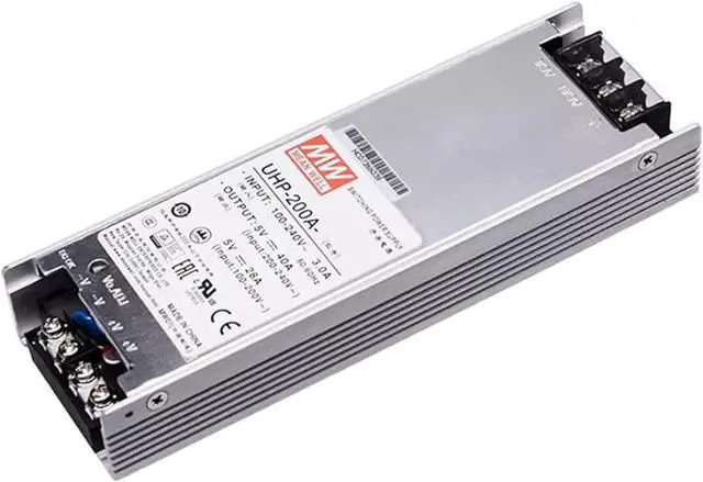 Main image of UHP-200A-4.5 Industrial Power Supply, 4.5V 40A 180W, Fanless Design, Wide Input 90-264.5VAC, High Efficiency, UL/TUV Certified, for LED Signage, Displays, Channel Letters