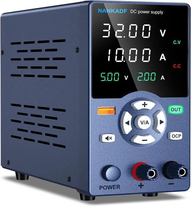 Main image of DC Power Supply, Variable Power Supply with Output Button, USB Fast Charging Port, Bench Power Supply with OCP Short Circuit Alarm, USB Output Current Display, Mute Mode (30V 10A)