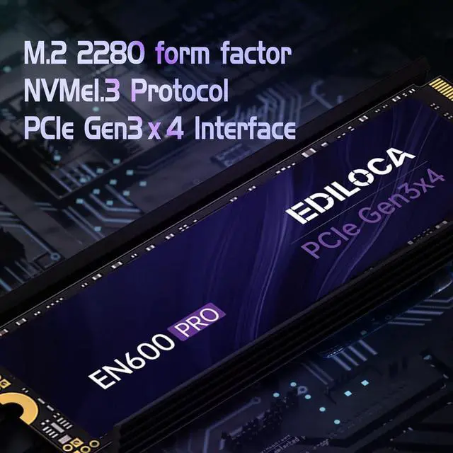 Alt view image 2 of 7 - EN600 PRO SSD 1TB PCle 3.0x4, NVMe M.2 2280, Up to 3500MB/s, Internal Solid State Drive, SLC Cache 3D NAND TLC, Graphene Cooling Sticker, Storage for PC, Desktop and Laptops