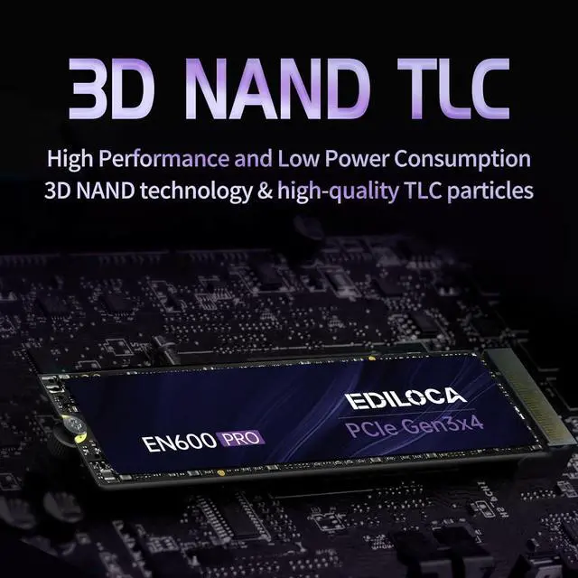 Alt view image 6 of 7 - EN600 PRO SSD 1TB PCle 3.0x4, NVMe M.2 2280, Up to 3500MB/s, Internal Solid State Drive, SLC Cache 3D NAND TLC, Graphene Cooling Sticker, Storage for PC, Desktop and Laptops