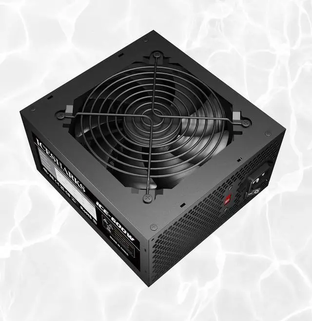 Alt view image 6 of 7 - ATX Non Modular 600W Power Supply with Automatic Thermal Control 120mm Fan, Black ICESHARKS 5-Year Warranty