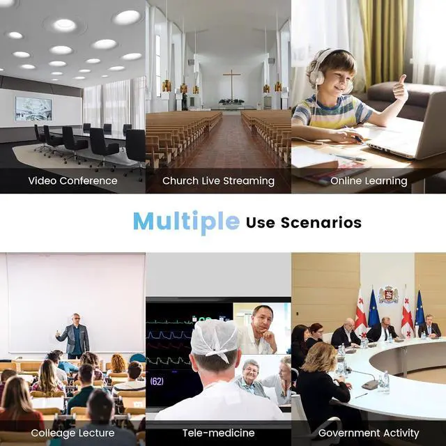 Alt view image 7 of 7 - HDMI/USB PTZ Camera 10X Optical Zoom 60fps 1080P Video Conference Camera for Church Worship Live Streaming Meeting Online Learn with Zoom Skype OBS and More