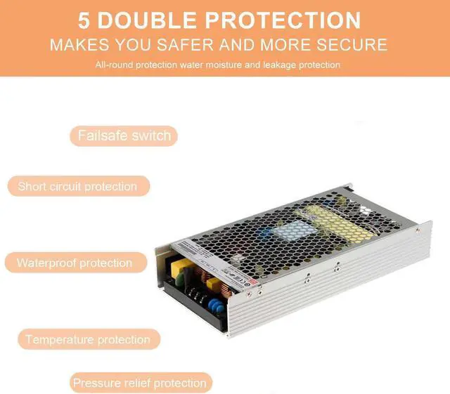 Alt view image 4 of 6 - UHP-1000-12 Industrial Power Supply, 12V 80A 960W, Slim Fanless Design, 94% Efficiency, -22°F~158°F, UL62368-1 Certified, for Industrial Automation